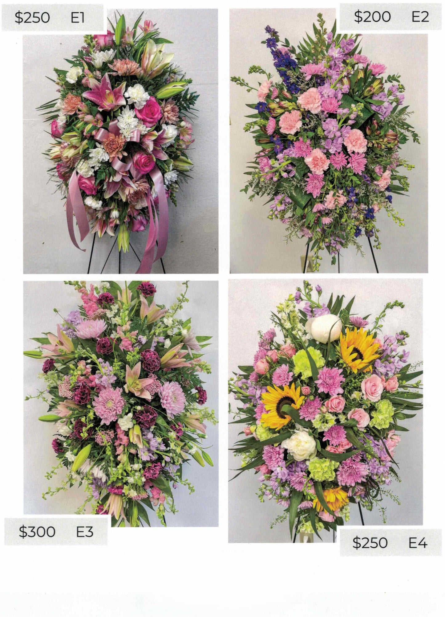 Standing Sprays & Easel Arrangements