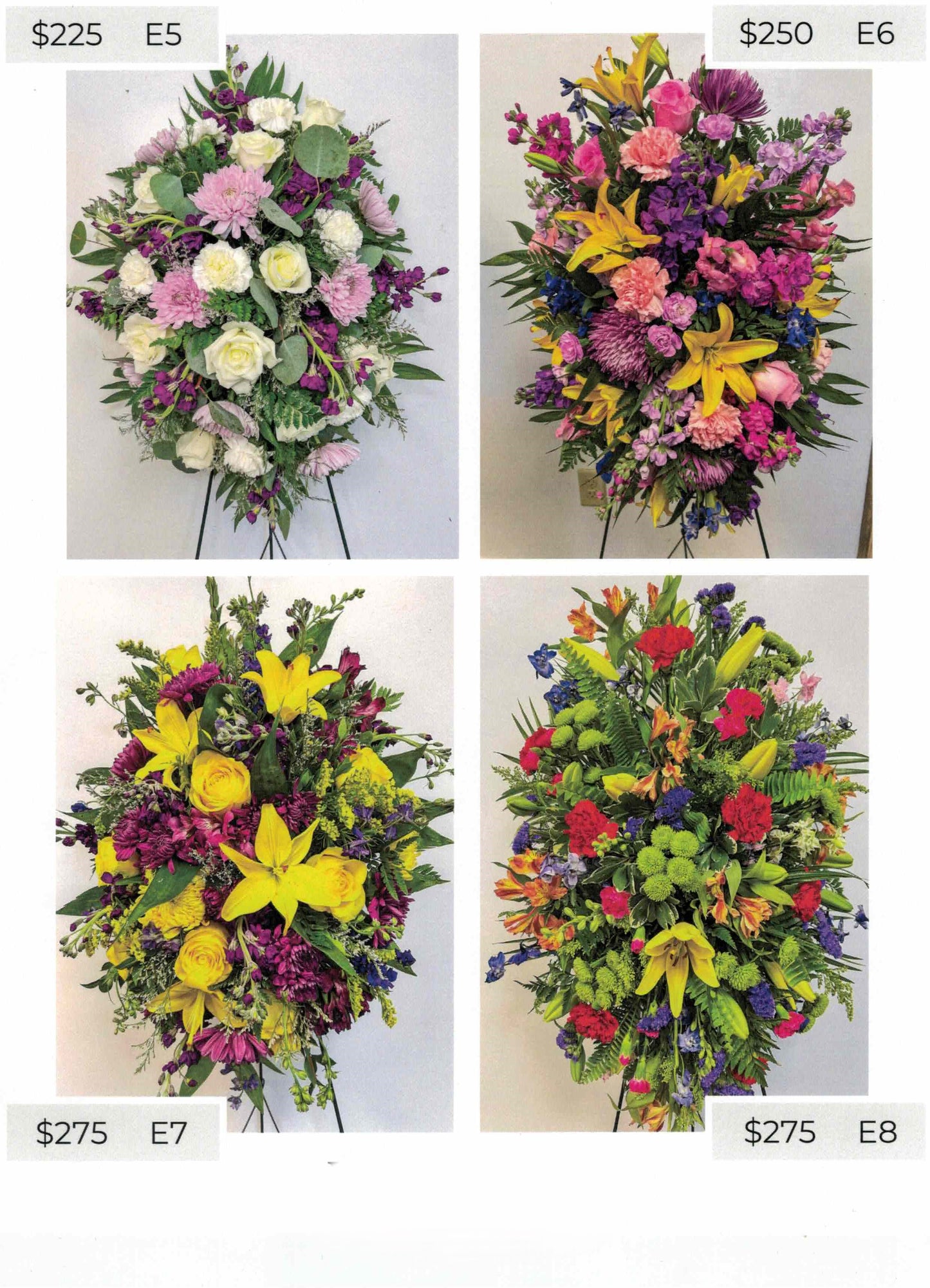 Standing Sprays & Easel Arrangements