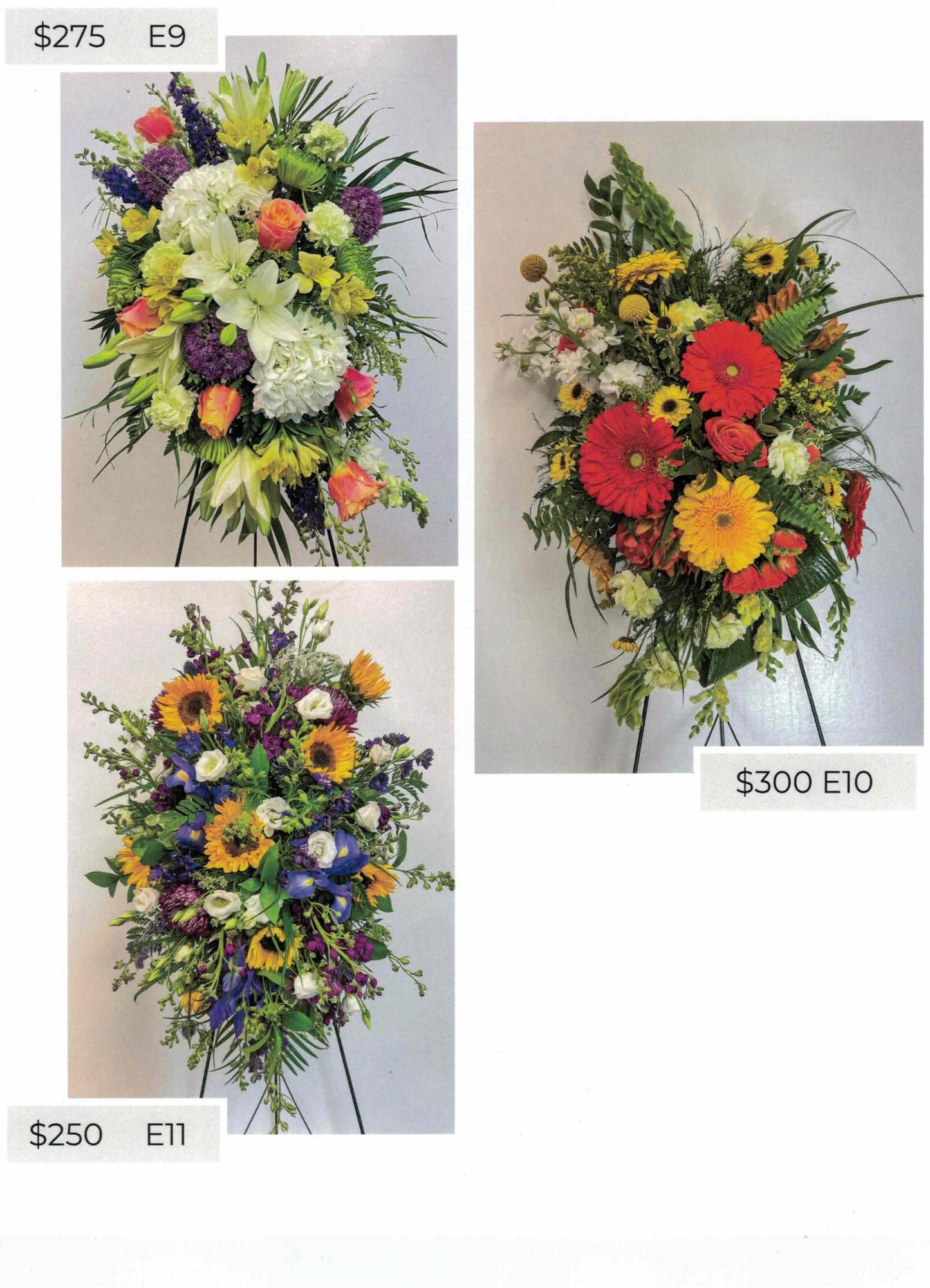 Standing Sprays & Easel Arrangements