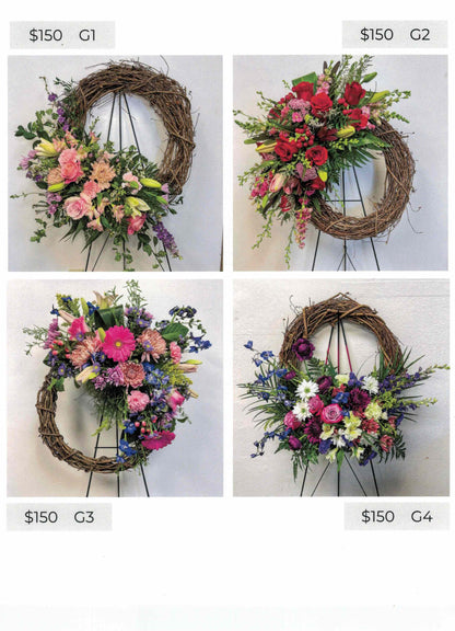 Grapevine Wreaths with Silk Flowers