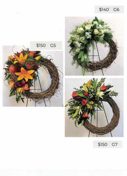 Grapevine Wreaths with Silk Flowers