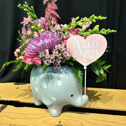 Hello Baby Elephant Arrangement